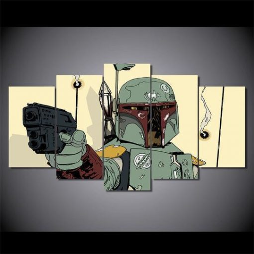 22909-NF Star Wars Boba Fett Movie - 5 Panel Canvas Art Wall Decor