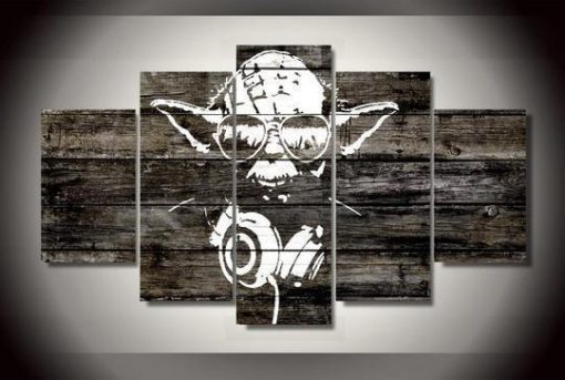 23301-NF Star Wars Dj Yoda Movie - 5 Panel Canvas Art Wall Decor