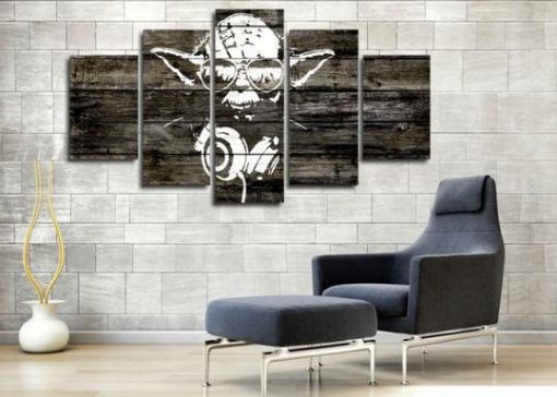 23301-NF Star Wars Dj Yoda Movie - 5 Panel Canvas Art Wall Decor