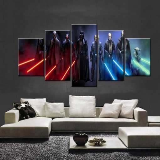 22907-NF Star Wars Movie Character Movie - 5 Panel Canvas Art Wall Decor