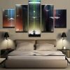 22487-NF Star Wars Yoda Darth Vader Death Star Millennium Movie - 5 Panel Canvas Art Wall Decor