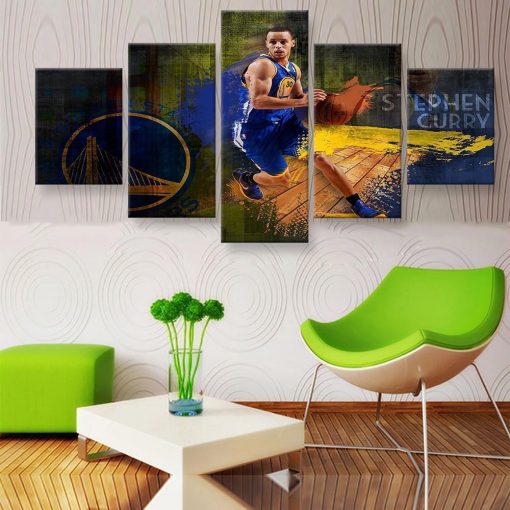 22690-NF Steph Curry NBA Basketball - 5 Panel Canvas Art Wall Decor