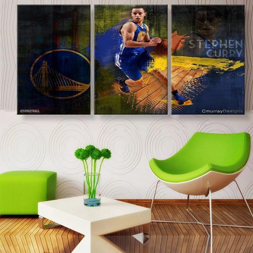 22690-NF Steph Curry NBA Basketball - 5 Panel Canvas Art Wall Decor