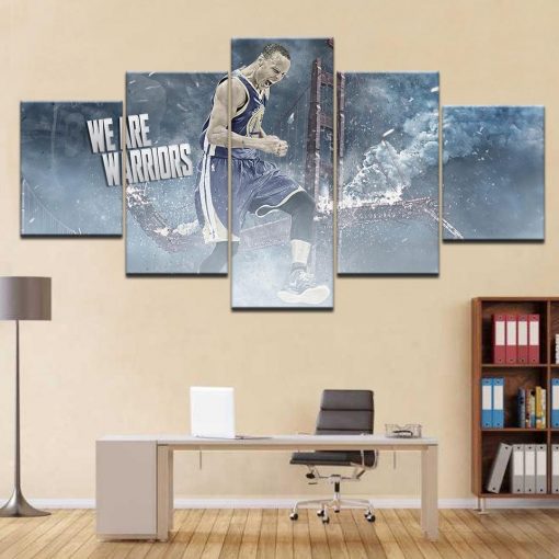 23288-NF Stephen Curry Basketball Player NBA Basketball - 5 Panel Canvas Art Wall Decor
