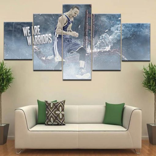 23288-NF Stephen Curry Basketball Player NBA Basketball - 5 Panel Canvas Art Wall Decor