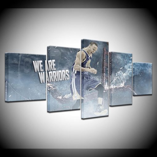 23288-NF Stephen Curry Basketball Player NBA Basketball - 5 Panel Canvas Art Wall Decor