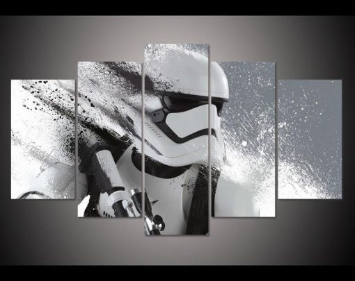 22689-NF Stormtrooper Star Wars Modern Movie - 5 Panel Canvas Art Wall Decor