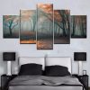 23293-NF Summer Fallen Leaves Tree Forest Nature - 5 Panel Canvas Art Wall Decor