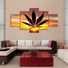 23285-NF Sunset Cannabis Lover Nature - 5 Panel Canvas Art Wall Decor