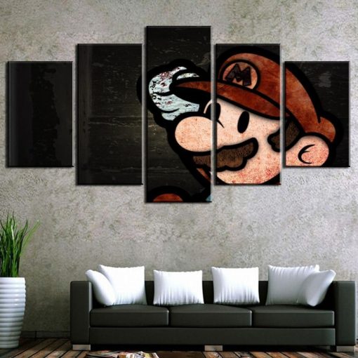 22904-NF Super Mario Poster Game - 5 Panel Canvas Art Wall Decor