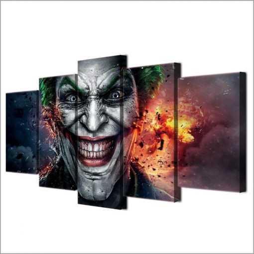 23283-NF Super Villain Joker DC - 5 Panel Canvas Art Wall Decor