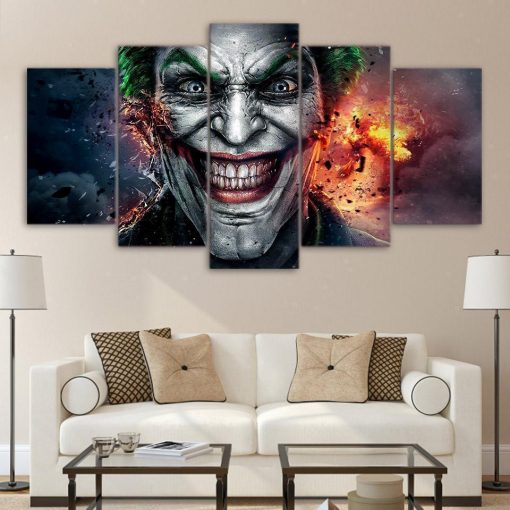 23283-NF Super Villain Joker DC - 5 Panel Canvas Art Wall Decor
