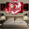 22898-NF Sydney Roosters NRL Football - 5 Panel Canvas Art Wall Decor