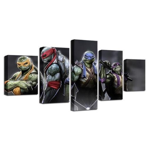 23273-NF Teenage Mutant Ninja Turtle Cartoon - 5 Panel Canvas Art Wall Decor