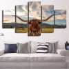 22435-NF Texas Longhorn Animal - 5 Panel Canvas Art Wall Decor