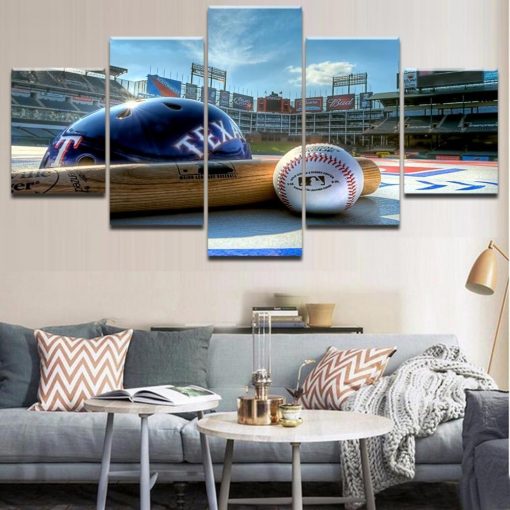 23272-NF Texas Rangers Items Baseball - 5 Panel Canvas Art Wall Decor