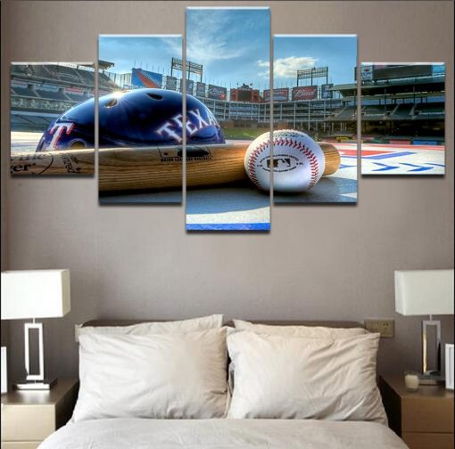 23272-NF Texas Rangers Items Baseball - 5 Panel Canvas Art Wall Decor