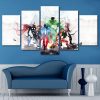 22895-NF The Avengers Characters Picture Movie - 5 Panel Canvas Art Wall Decor
