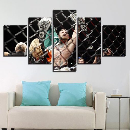 22683-NF The Champion Conor Mcgregor Celebrity - 5 Panel Canvas Art Wall Decor