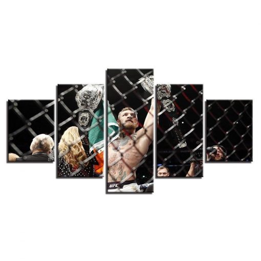 22683-NF The Champion Conor Mcgregor Celebrity - 5 Panel Canvas Art Wall Decor