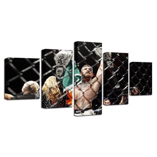 22683-NF The Champion Conor Mcgregor Celebrity - 5 Panel Canvas Art Wall Decor