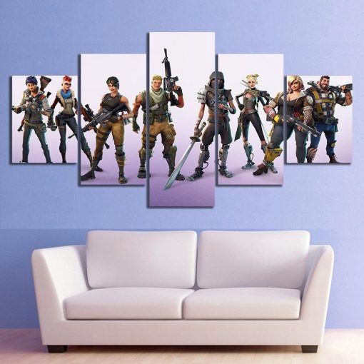 22484-NF The Characters Fortnite Gaming - 5 Panel Canvas Art Wall Decor