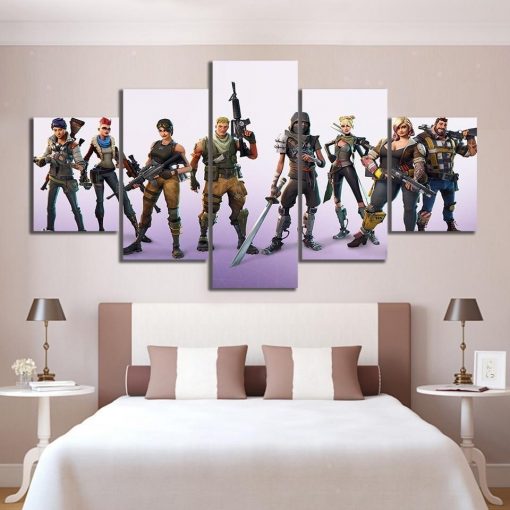 22484-NF The Characters Fortnite Gaming - 5 Panel Canvas Art Wall Decor