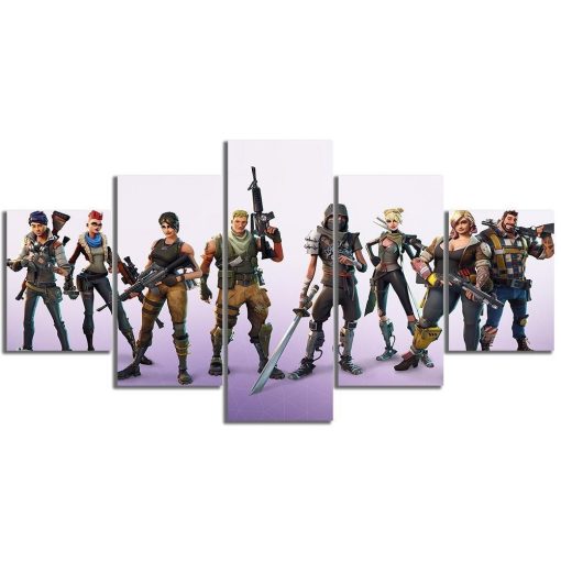 22484-NF The Characters Fortnite Gaming - 5 Panel Canvas Art Wall Decor