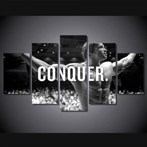 23263-NF The Conqueror Arnold Schwarzenegger Celebrity - 5 Panel Canvas Art Wall Decor