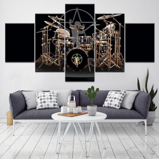 22242-NF The Drums Of Neil Peart Music - 5 Panel Canvas Art Wall Decor