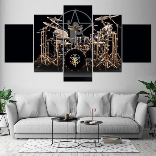 22242-NF The Drums Of Neil Peart Music - 5 Panel Canvas Art Wall Decor