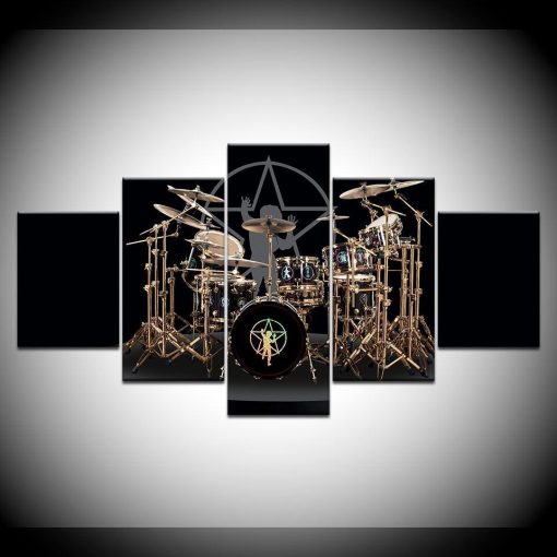 22242-NF The Drums Of Neil Peart Music - 5 Panel Canvas Art Wall Decor