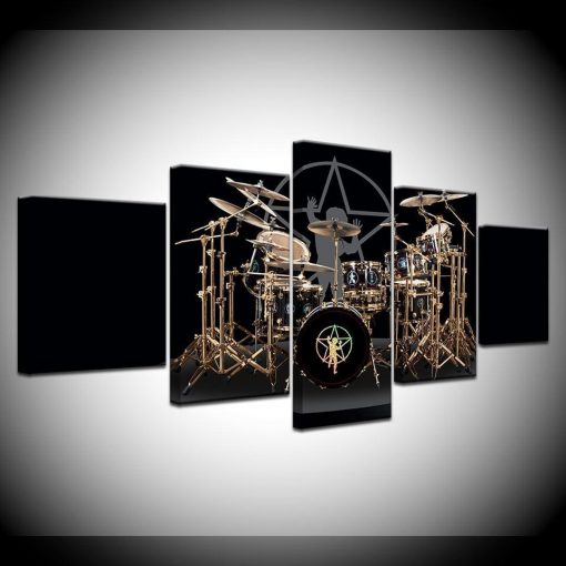 22242-NF The Drums Of Neil Peart Music - 5 Panel Canvas Art Wall Decor