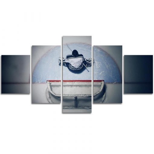 22681-NF The Goalkeeper Ice Hockey - 5 Panel Canvas Art Wall Decor