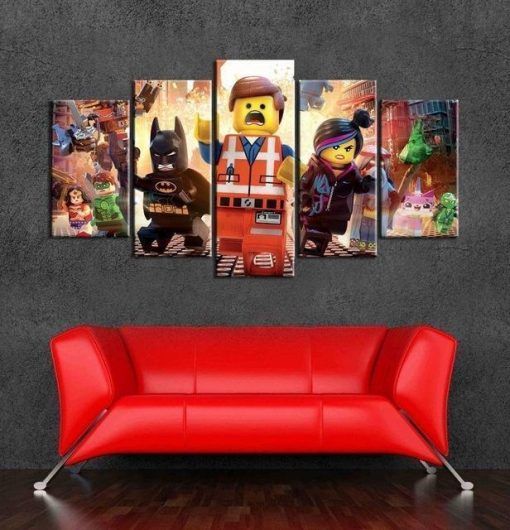 22680-NF The Lego Movie Characters 1 Cartoon - 5 Panel Canvas Art Wall Decor