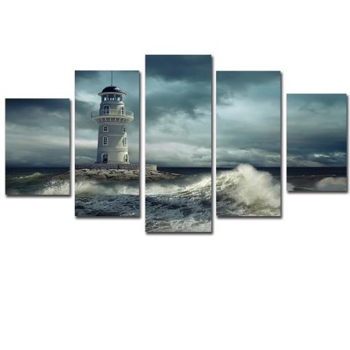 23266-NF The Lighthouse Nature - 5 Panel Canvas Art Wall Decor