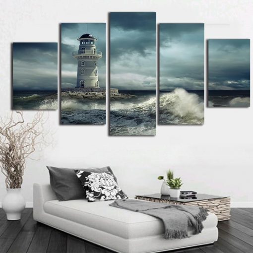 23266-NF The Lighthouse Nature - 5 Panel Canvas Art Wall Decor