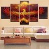 23264-NF The Phoenix 1 Abstract Animal - 5 Panel Canvas Art Wall Decor