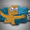 22885-NF The Simpsons 2 Cartoon - 5 Panel Canvas Art Wall Decor