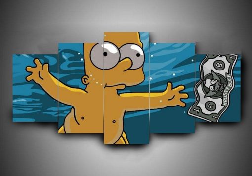 22885-NF The Simpsons 2 Cartoon - 5 Panel Canvas Art Wall Decor