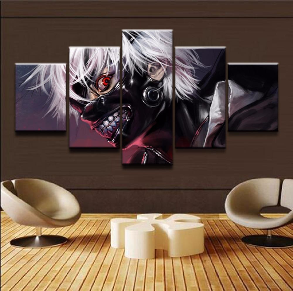Tokyo Ghoul Ken Kaneki 6 Anime 5 Panel Canvas Art Wall Decor Canvas Storm