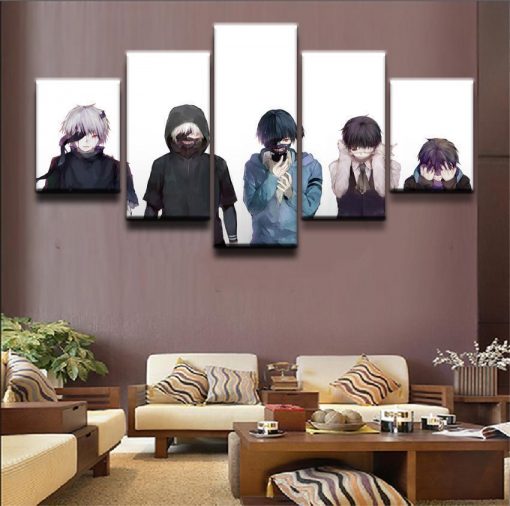 23253-NF Tokyo Ghoul Ken Kaneki Evolution Anime - 5 Panel Canvas Art Wall Decor