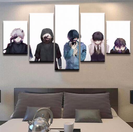 23253-NF Tokyo Ghoul Ken Kaneki Evolution Anime - 5 Panel Canvas Art Wall Decor