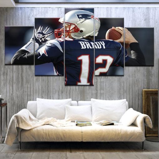 23251-NF Tom Brady 2 Sport - 5 Panel Canvas Art Wall Decor