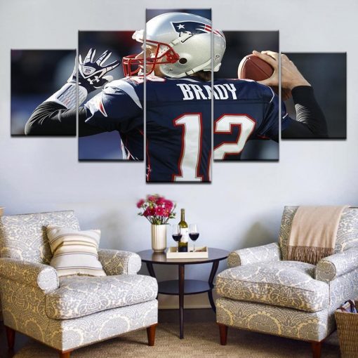 23251-NF Tom Brady 2 Sport - 5 Panel Canvas Art Wall Decor