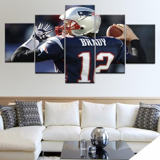 23251-NF Tom Brady 2 Sport - 5 Panel Canvas Art Wall Decor