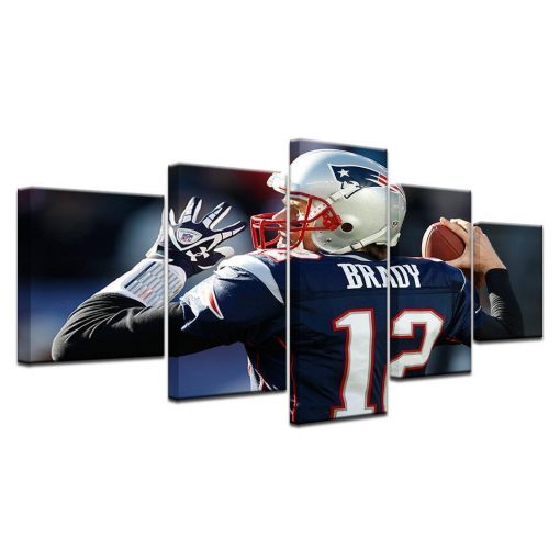23251-NF Tom Brady 2 Sport - 5 Panel Canvas Art Wall Decor