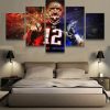 22358-NF Tom Brady New England Patriots Player Inspirational Football - 5 Panel Canvas Art Wall Decor