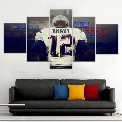 22880-NF Tom Brady Sport - 5 Panel Canvas Art Wall Decor