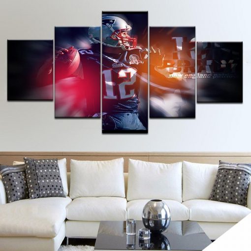 23255-NF Tom Brady Sport Poster Sport - 5 Panel Canvas Art Wall Decor